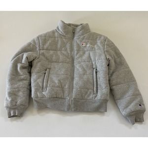 Vintage 1990 CHAMPION Reverse Weave Jacket Quilted Puffer Bomber Medium Y2K Coat